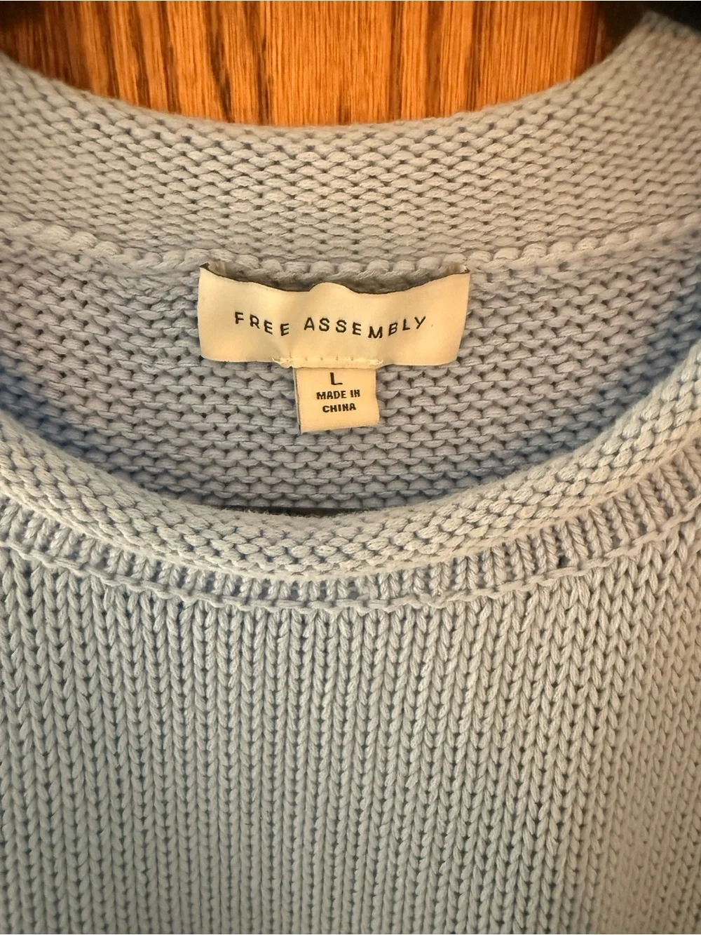 Free Assembly 100% Cotton Striped Rollneck Sweater, size large, blue